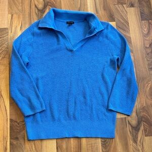 Talbots V-Neck Sweater in Bold Blue